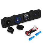 817190426677 Blue Led Cigarette Lighter Dual Usb Car Charger