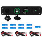 817190426684 Gren Led Voltmeter Cigarette Lighter Switch Panel Dual