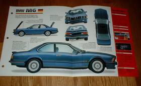 Bmw 85 86 87 88 89 M6 1986 Original Imp Brochure Specs Info 1985-1989
