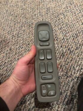25726929 Cadillac 00-05 Deville Window Switch Left Lh Driver Side Door Master Gray