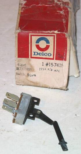 Delco 7313859 1970 Pontiac Bonneville Executive Catalina Nos Atc Blower Switch