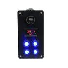 Fo-389707 Foreverunauto Led Rocker Switch Panel Dual Usb Charger Voltmeter Gauge