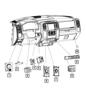 68137084ad Mopar Genuine Instrument Panel Switch
