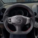 Fit Toyota Yaris Vitz 2006-2011 Black Genuine Leather Steering Wheel Red Stitch. Fixed Price $229.90.