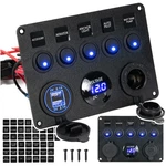 12V Rocker Switch Panel Usb Charger 5 Gang On-off Toggle Led Car Boat Marine 24V. Fixed Price $19.79.