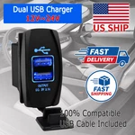 Dual Usb Power Charger Carling Rocker Switch Blue Led Light Boat 12V 24V. Fixed Price $8.99.