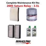 2005 Saturn Relay 3.5L Complete Air, Oil & Cabin Filter Kit (5W-30). Fixed Price $79.95.