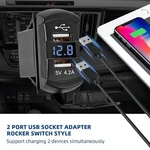 12V Dual Usb Charger Socket Led Voltage Voltmeter Rocker Switch Panel Car Boat. Fixed Price $10.64.