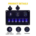 Waterproof 6 Rocker Gang Led Switch Electrical Panel Circuit Breaker Marine Boat. Fixed Price $29.99.