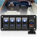 Gang Waterproof Boat Rocker Switch Panel 12/24V Voltmeter Usb Charger. Fixed Price $47.52.