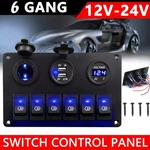 6 Gang Rocker Switch Panel Circuit Breaker Led Waterproof For Car Rv Boat Marine. Fixed Price $20.82.