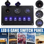 6 Gang Toggle Rocker Switch Panel Dual Usb For Car Boat Marine Rv Truck Blue Led. Fixed Price $29.99.