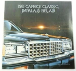 1981 Gm Chevrolet Vintage Car Booklet Brochure Specs Caprice Impala Bel Air. Fixed Price $7.31.