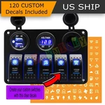5 Gang On-off Blue Led Toggle Switch Panel Voltmeter Dual Usb Car Boat Marine. Fixed Price $29.95.