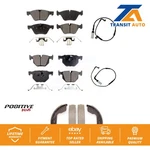 Front Rear Semi-metallic Disc Brake Pads And Wear Sensors Kit (5PC) For Bmw 525I. Fixed Price $97.69.