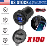 12V-24V PD+QC3.0 Dual Usb Car Fast Charger Power Socket Outlet Led Voltmeter Lot. Fixed Price $92.24.