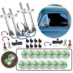 4 Door Flat Glass Power Window Kit Green Lighted Silver Billet Aluminum Switches. Fixed Price $1399.95.