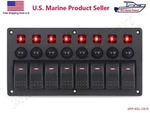 Boat Marine 8 Gang Switch Panel Circuit Breaker Toggle Rocker Rv Red Led. Fixed Price $45.95.