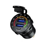 Dual Usb Car Cigarette Lighter Socket Phone Charger Power Outlet W/led Voltmeter. Fixed Price $19.46.