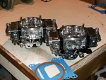 Pair Of Holley, Qft 650 Double Pumper, Roots Type Blower, Lightweight Aluminum. Fixed Price $1429.00.