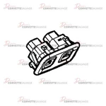 C6 Used Fuel Door & Rear Lid Release Switch 2005-2013 Red (02I). Fixed Price $60.00.