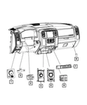 Genuine Mopar Instrument Panel Switch 68137067AB. Fixed Price $60.03.