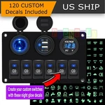 Car Marine Boat 6 Gang Waterproof Circuit Blue Led Rocker Switch Panel Breaker. Fixed Price $23.95.