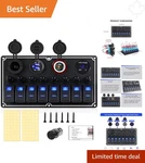 Waterproof 8 Gang Marine Switch Panel With Dual Usb And Voltmeter For Vehicles. Fixed Price $75.99.
