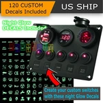 5 Gang On-off Red Led Toggle Switch Panel Voltmeter Dual Usb Car Boat Marine. Fixed Price $24.95.