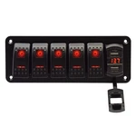 5-GANG Aluminum Rocker Switch Panel Dual Usb Charger Voltmeter For Marine. Fixed Price $39.62.