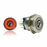 Billet Button :: Red Illumination Johnny Law Motors TRGA2 Hot Rod Rat. Fixed Price $69.95.