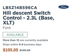 New 2020 2023 Ford Explorer Console Mode Control Switch Oem LB5Z-14B596-CA. Fixed Price $50.00.