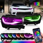 Pair Rgb Led Headlights For 2014 2015 Chevrolet Camaro Front Lamps W/sequential. Fixed Price $564.99.