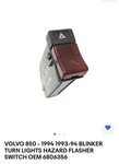 1993-1994 Volvo 850 Hazard Flasher Switch Oem 6806356 Emergency. Fixed Price $60.00.